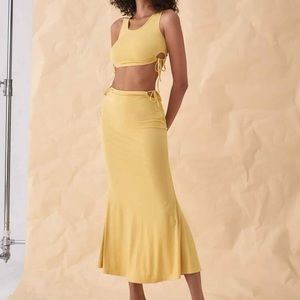 Yellow Midi Skirt Set - Size XS